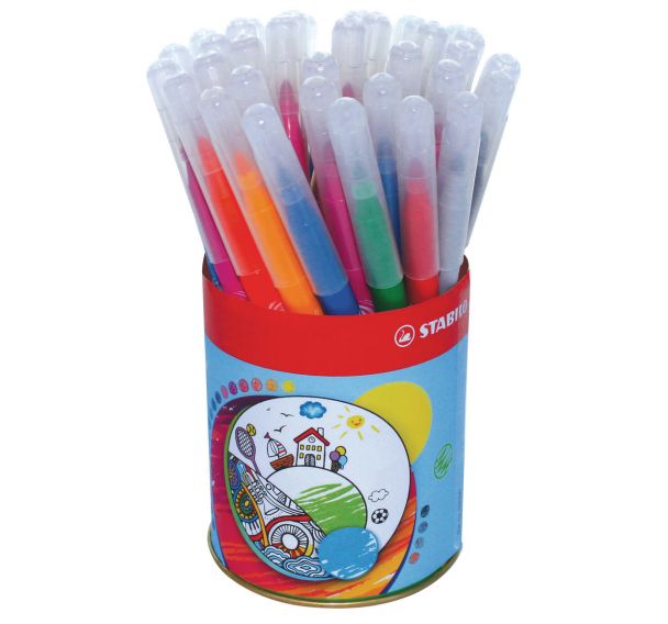 Pot 36 feutres assortis Stabilo Power pointe moyenne