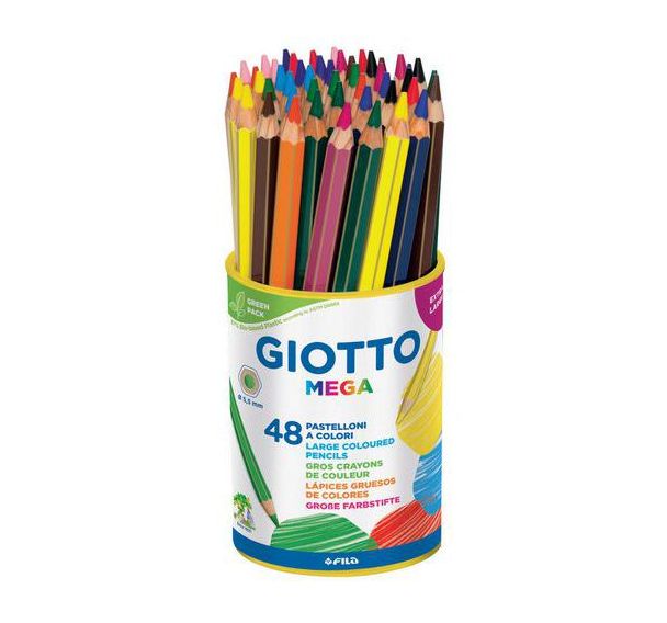 Pot 48 crayons de couleurs Giotto Méga mine Ø 5,5 mm