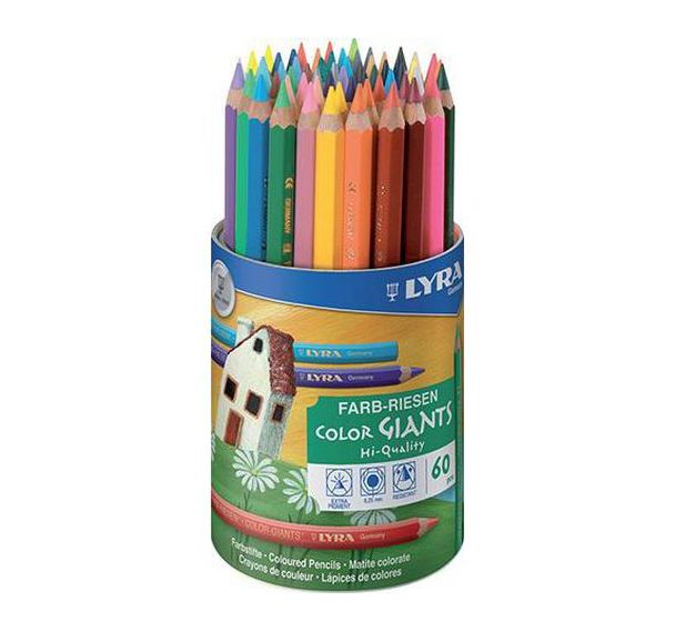 Pot 60 crayons de couleurs Lyra Color Giants