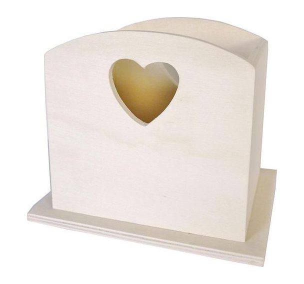 Pot à crayon coeur en bois à décorer 120x110x110 mm