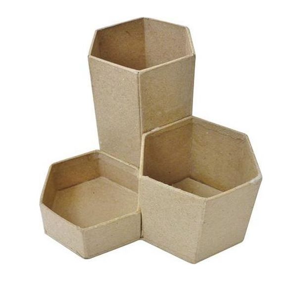 Pot à crayons 3 en 1 à décorer en carton