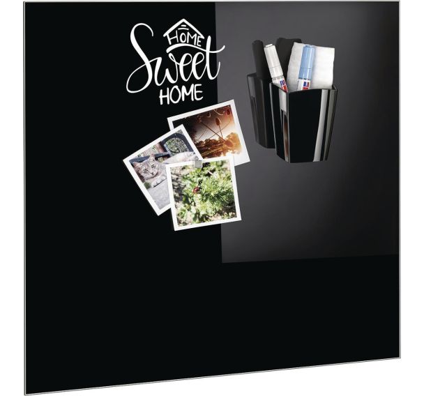 Pot à crayons magnétique tableau en verre 530M Noir - CEP