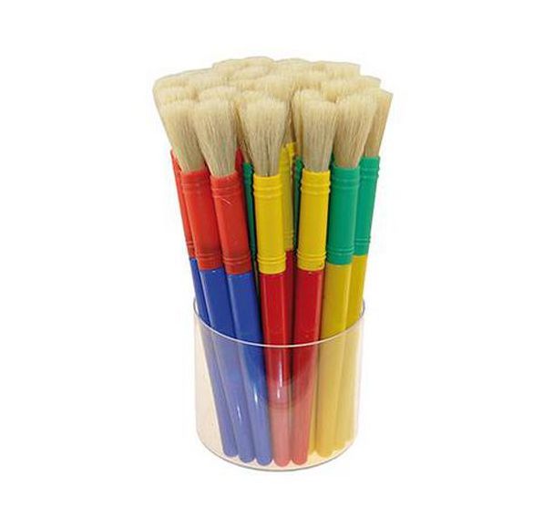 Pot de 30 brosses rondes en soie de porc