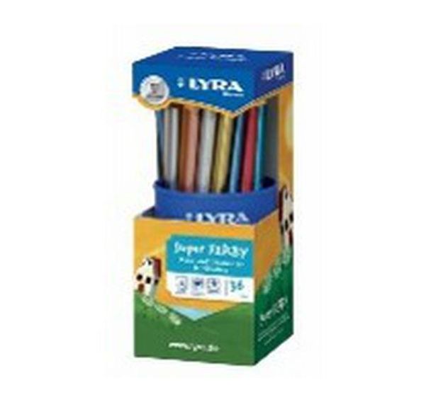 Pot de 36 crayons de couleur métallisés gros module Lyra