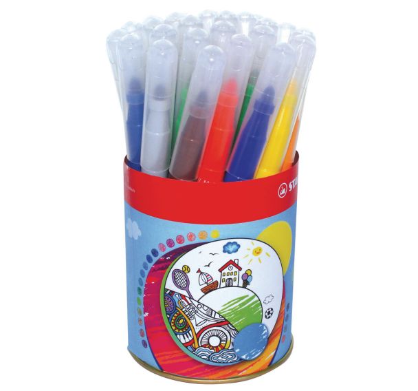 Pot métal 24 feutres Power Max Stabilo couleurs assorties