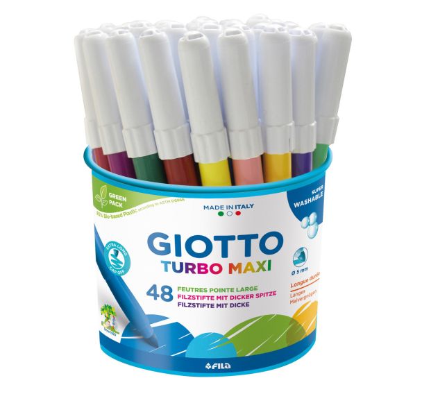 Pot plastique 48 feutres pointe extra large