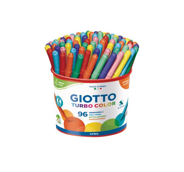 Pot plastique 96 feutres Turbolcolor Giotto pointe 2.8 mm