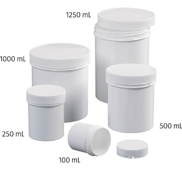Pot plastique à couvercle vissant et inviolable