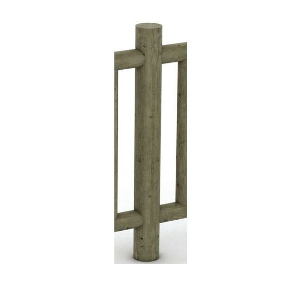 Poteau Ranch 2 perçages Ø12 cm H150 cm - pin