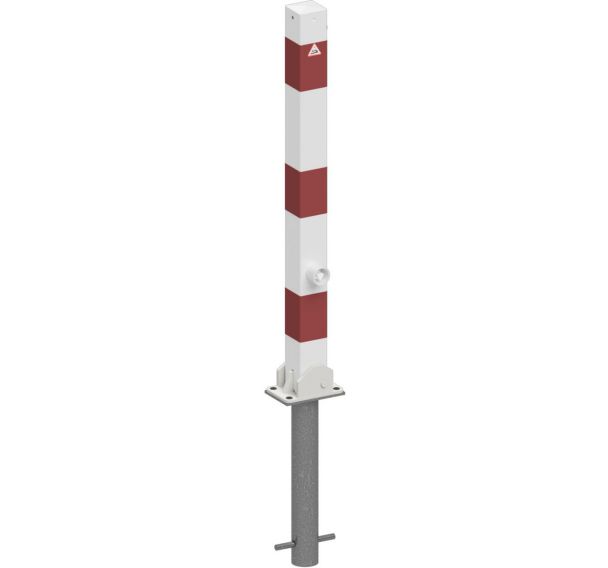 Poteau à bétonner blocage platine réfléchissants 2 anneaux