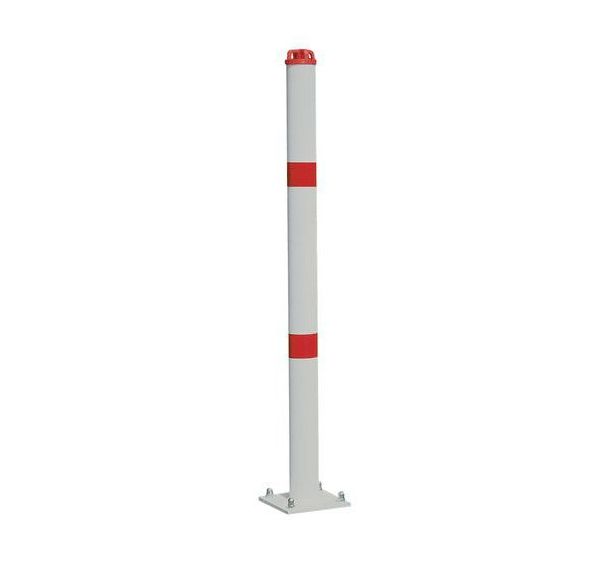Poteau à chaîne avec anneaux - Aluminium - Sur socle