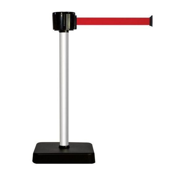 Poteau à sangle 12m - Sangle rouge - socle mobile