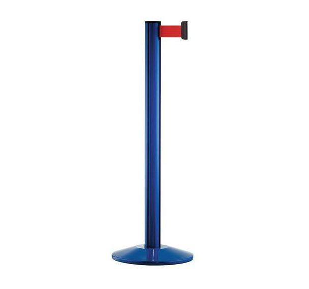 Poteau à sangle Beltrac Poteau coloris : Bleu Sangle coloris : Rouge