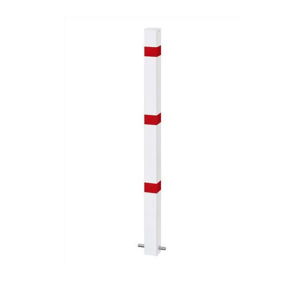 Poteau acier laqué 70x70 mm Blanc rouge - Croso