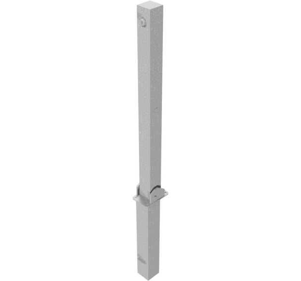 Poteau avec serrure profilée à pistons - 70x70mm - Galvanisé