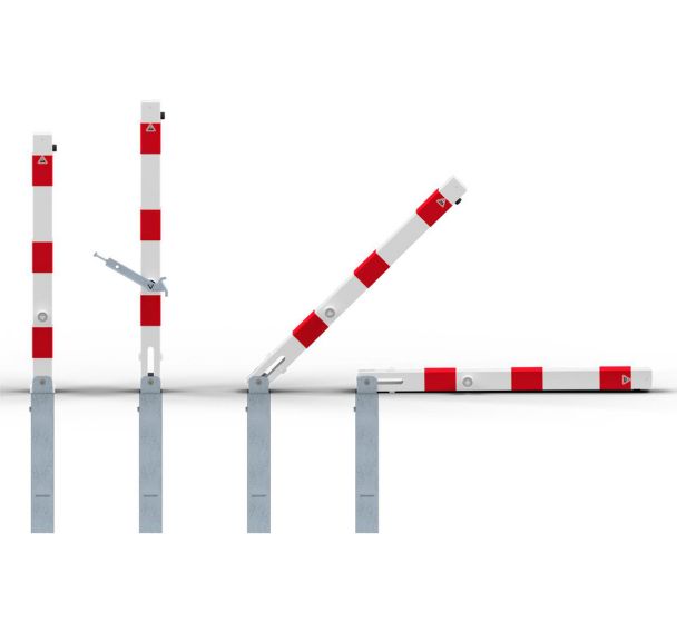 Poteau blocage triangulaire méchanique montée avec anneau