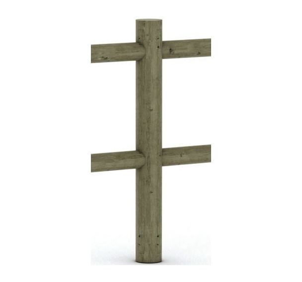 Poteau d'angle Normandie 2 lisses Mobextan