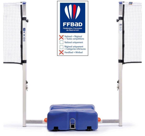 Poteau de badminton central - GES - compétition