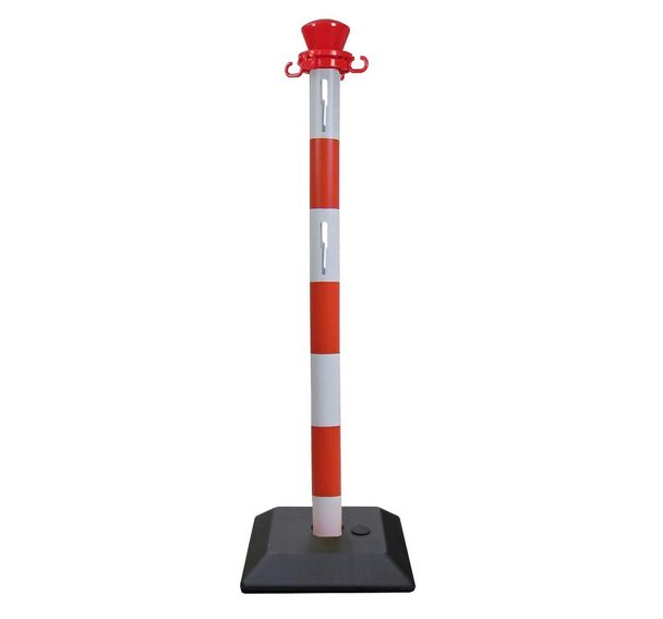 Poteau de balisage ABS pour barrière Rouge/blanc