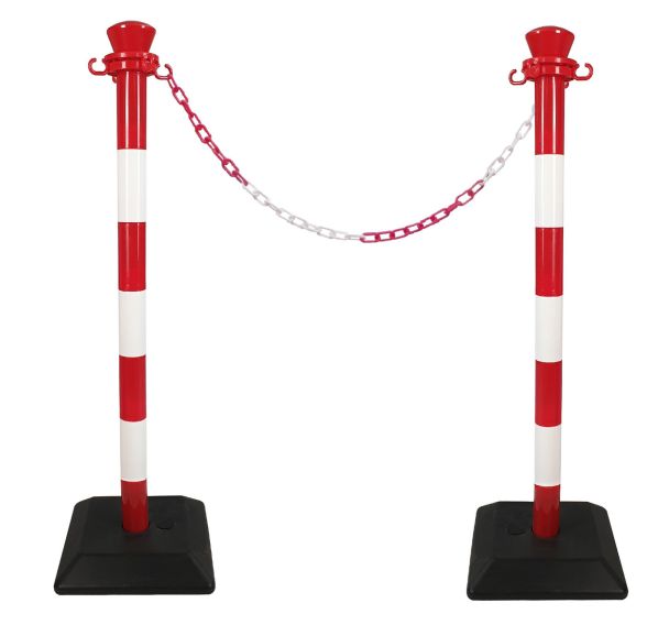 Poteau de balisage plastique avec chaine - Lot de 2 - Viso