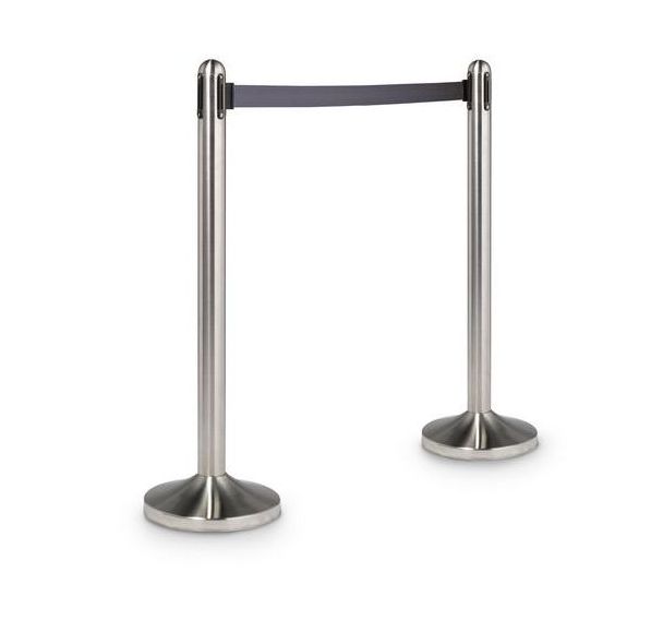 Poteau de délimitation à corde extensible Gris