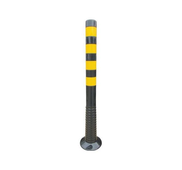 Poteau de délimitation flexible - Noir et jaune - Brandsafe