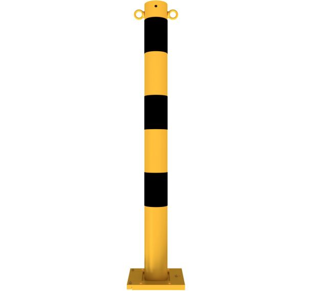 Poteau de dissuasion libérable avec 2 anneaux - Jaune/Noir - Schake