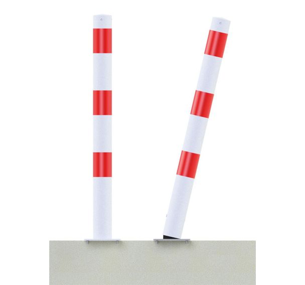 Poteau de dissuasion stationnaire inclinable 2 anneaux