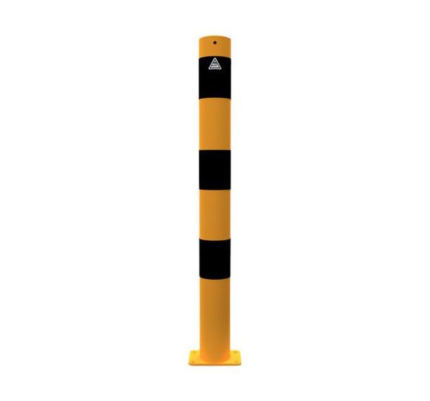 Poteau dissuasion stationnaire à cheviller platine-Jaune/Noir-Schake
