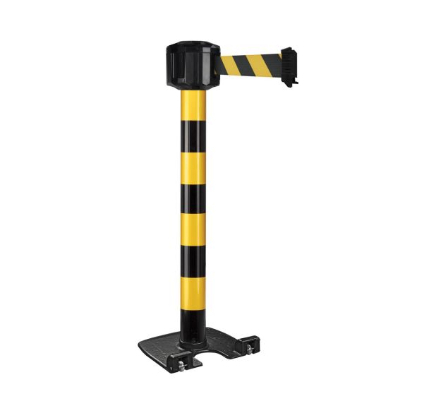 Poteau exterieur Noir/jaune a sangle 10mx5cm - Viso