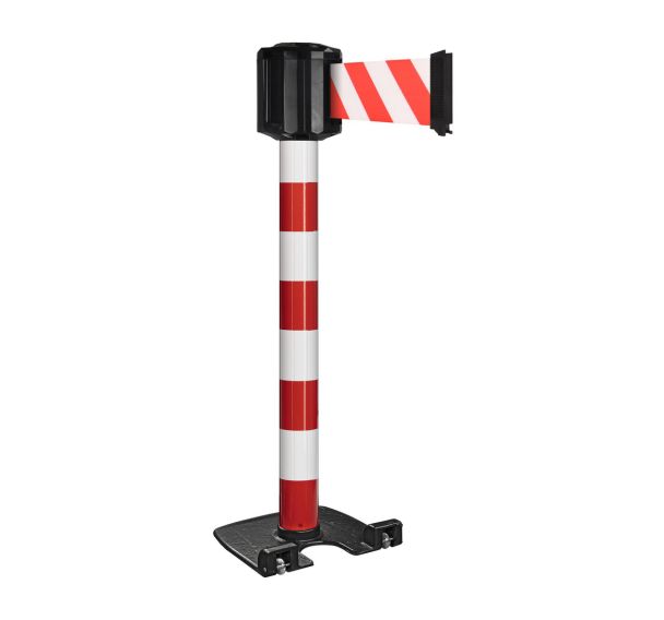 Poteau exterieur Rouge/blanc a sangle 10mx10cm - Viso