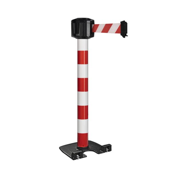 Poteau exterieur Rouge/blanc a sangle 10mx5cm - Viso
