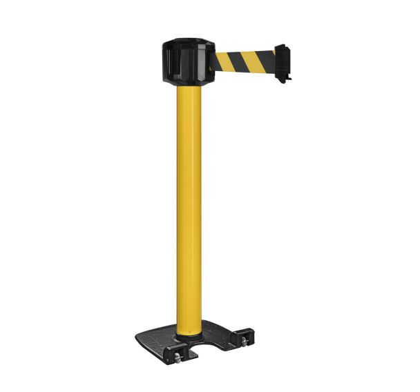 Poteau exterieur jaune a sangle 10m a roulettes - Viso