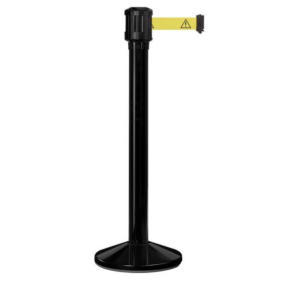 Poteau extérieur noir à sangle 4m jaune logo danger - Viso