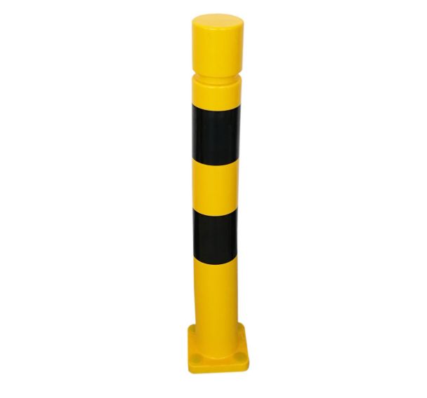 Poteau flexible à platine Ø100mm - 800mm - Noir/jaune