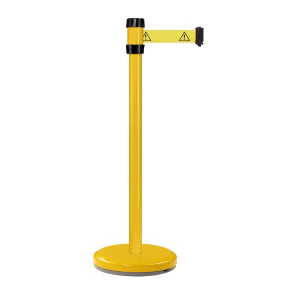 Poteau intérieur jaune à sangle 2m jaune logo danger - Viso