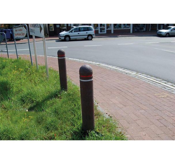 Poteau matière recyclée tête demi-sphère borne fraisage - Schake