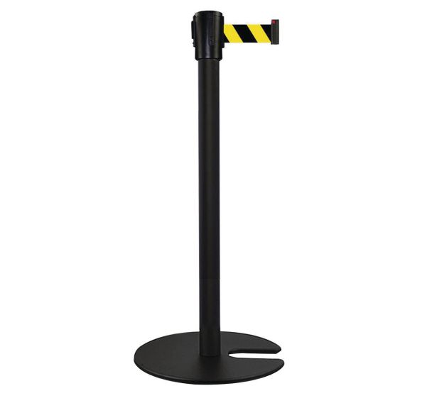 Poteau noir à sangle 5 m - Base empilable - Manutan Expert