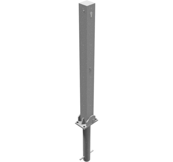 Poteau rabattable serrure profilée à bétonner serrure