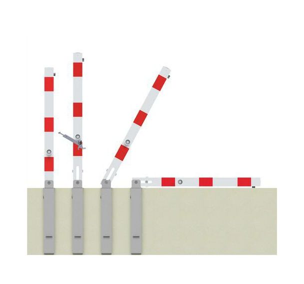 Poteau rabattable serrure profilée à cheviller 2 anneaux - Schake