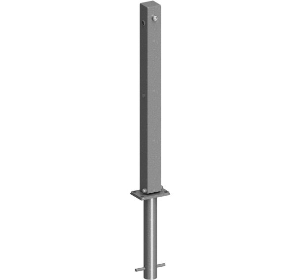 Poteau triangulaire à bétonner réfléchissant avec anneau