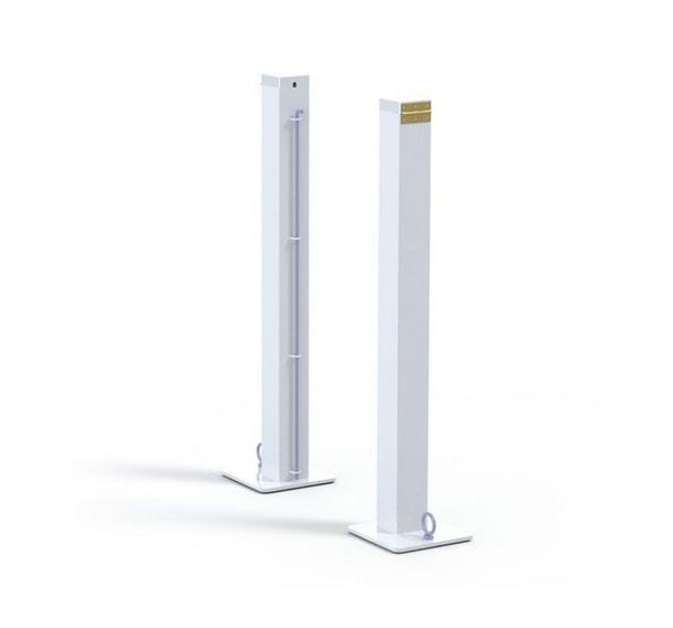 Poteaux de padel sur platine - treuil escamottable