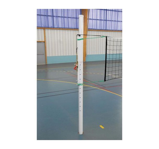 Poteaux de volley en aluminium avec tension du filet par cremaillère extérieure