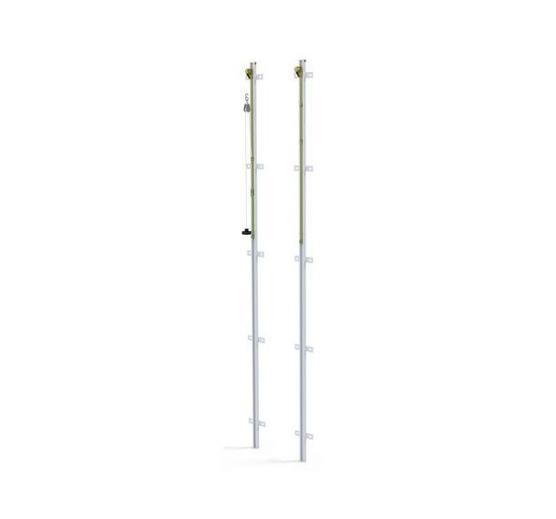 Poteaux volley rail mural classe C - acier - cabestan