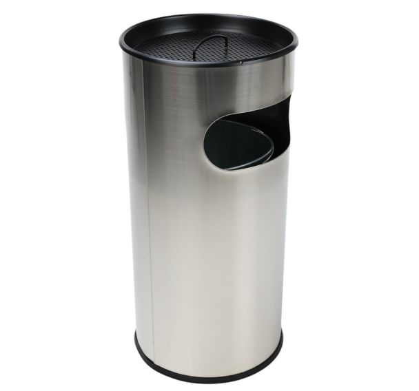 Poubelle-cendrier en Inox avec ouverture - 30 L ou 50 L - Manutan Expert