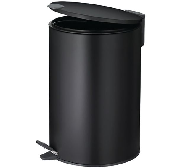 Poubelle 12l mats 38cm métal noir
