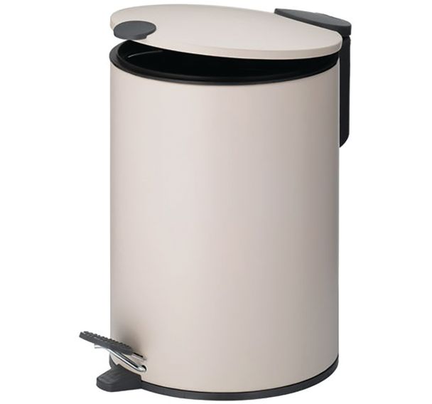 Poubelle 3l mats 23cm métal beige