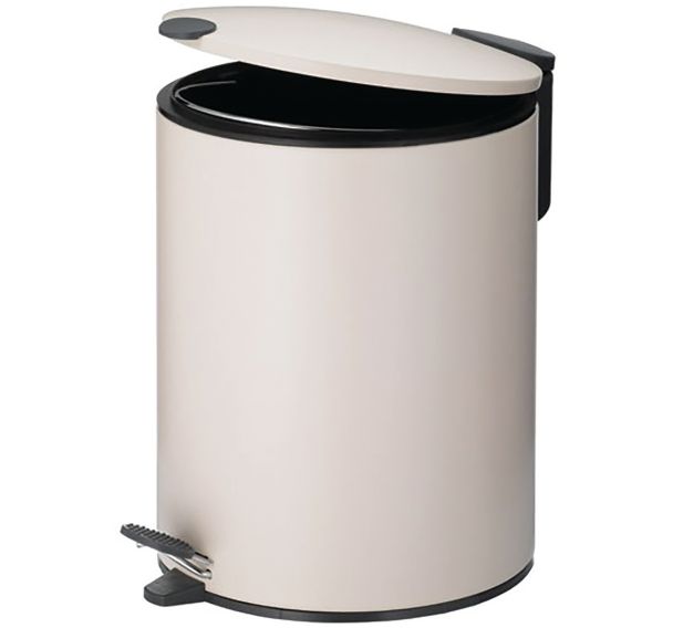 Poubelle 5l mats 27cm métal beige
