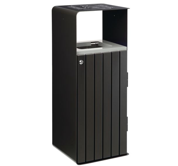 Poubelle Artri 110 L tri déchets- acier galva lattes alu - gris mangnèse