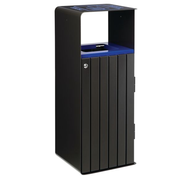 Poubelle Artri 110L tri papier-acier galva lattes alu manganèse-Rossignol Pro